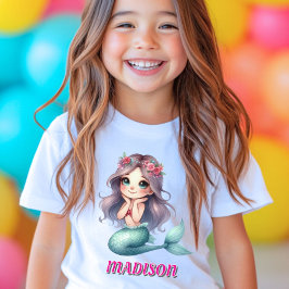 Camiseta Nombre personalizado de niñas sirena