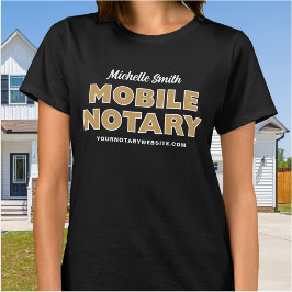 Camiseta Nombre personalizado de notario móvil de oro negro