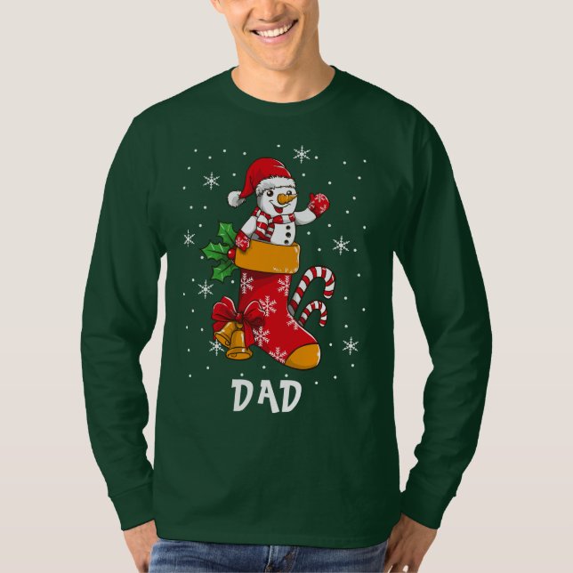 Camiseta Nombre personalizado de padre de Navidades familia (Anverso)