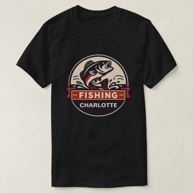 Camiseta Nombre Personalizado de Pesca (Diseño del anverso)