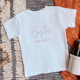 Camiseta Nombre personalizado de Rubor Pink Big Sis