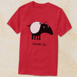 Camiseta Nombre personalizado de Tapir<br><div class="desc">Un lindo Tapir malayo para los amantes de la fauna y la flora en peligro de extinción. Arte original de Nic Squirrell. Cambie el nombre o el texto a personalizar.</div>