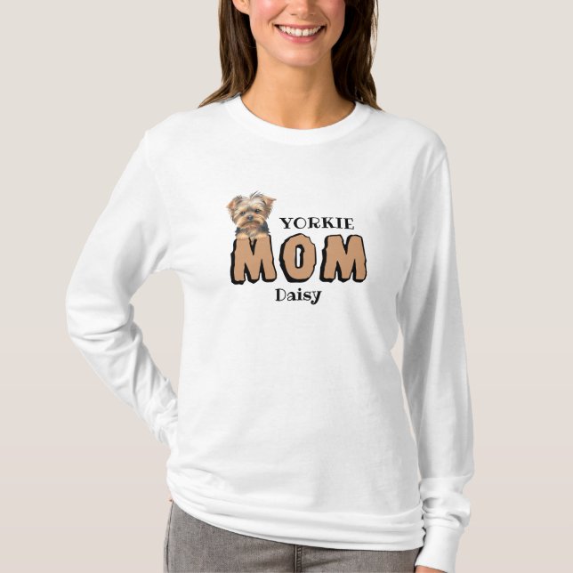 Camiseta Nombre personalizado de Yorkie Mom Yorkshire Terri (Anverso)