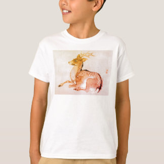 CAMISETA NOMBRE PERSONALIZADO DEER JAPONÉS WOODBLOCK IMINT 