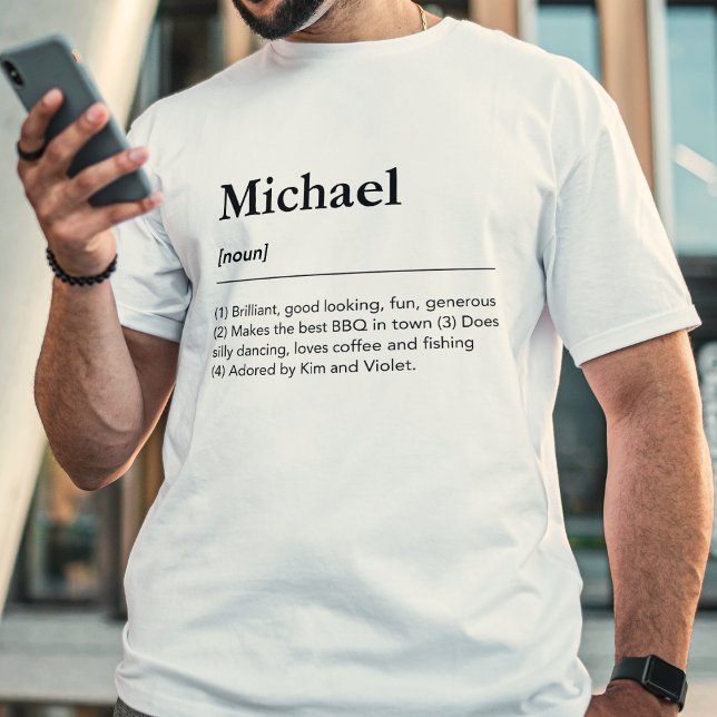 Camiseta Nombre personalizado definición graciosa minimalis (Subido por el creador)