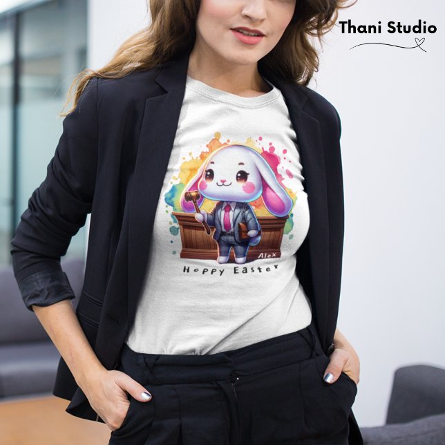 Camiseta Nombre personalizado del abogado de conejo cutáneo (Subido por el creador)