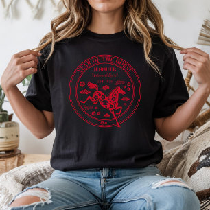 Camiseta Nombre personalizado del año del caballo, frase y 