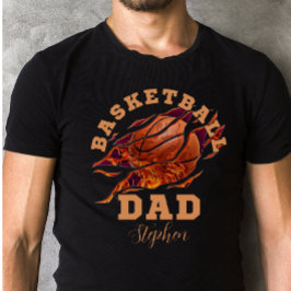 Camiseta Nombre personalizado del baloncesto papá padre día
