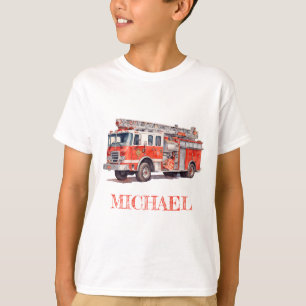 Camiseta Nombre personalizado del Camión Rojo Moderno