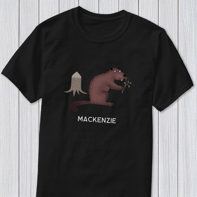 Camiseta Nombre personalizado del castor de diversión (Fun personalized custom name beaver t-shirt for animal lovers)