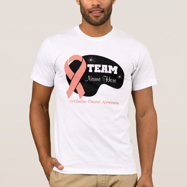 Camiseta Nombre personalizado del equipo - cáncer uterino (Anverso)