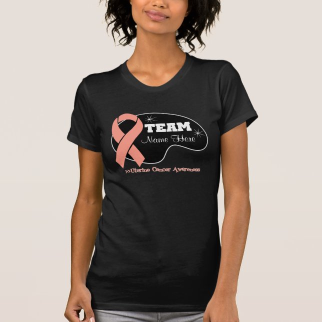 Camiseta Nombre personalizado del equipo - cáncer uterino (Anverso)