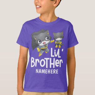 Camiseta Nombre personalizado del gato superhéroe de pequeñ