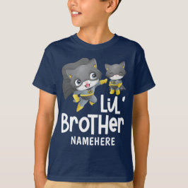 Camiseta Nombre personalizado del gato superhéroe de pequeñ