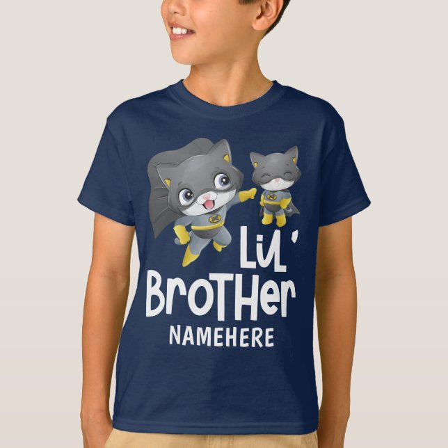 Camiseta Nombre personalizado del gato superhéroe de pequeñ (Anverso)