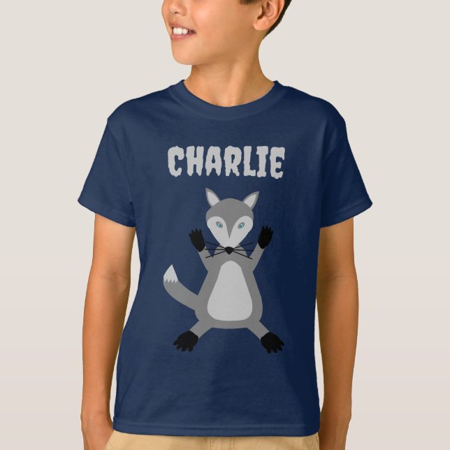 Camiseta Nombre personalizado del lobo de trillado de Hallo (Anverso)