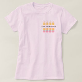 Camiseta Nombre personalizado del profesor Lápiz amarillo