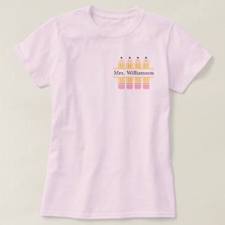 Camiseta Nombre personalizado del profesor Lápiz amarillo