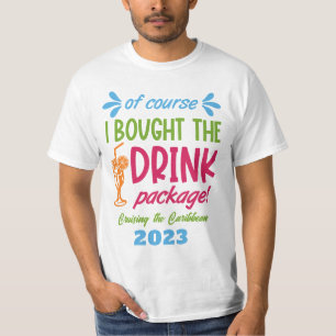 Camiseta Nombre personalizado, destino y bebidas de crucero