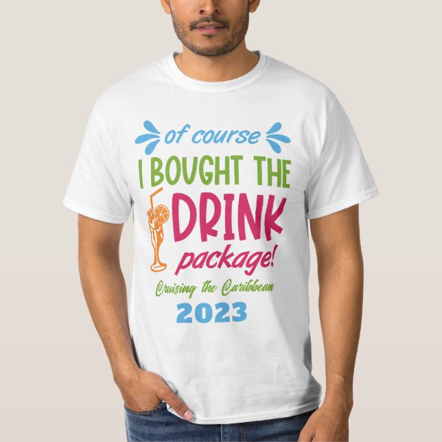 Camiseta Nombre personalizado, destino y bebidas de crucero (Anverso)