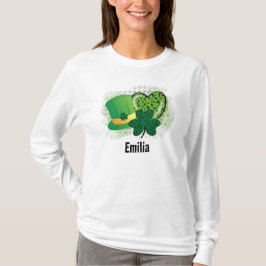 Camiseta Nombre Personalizado Día de San Patricio Trébol de