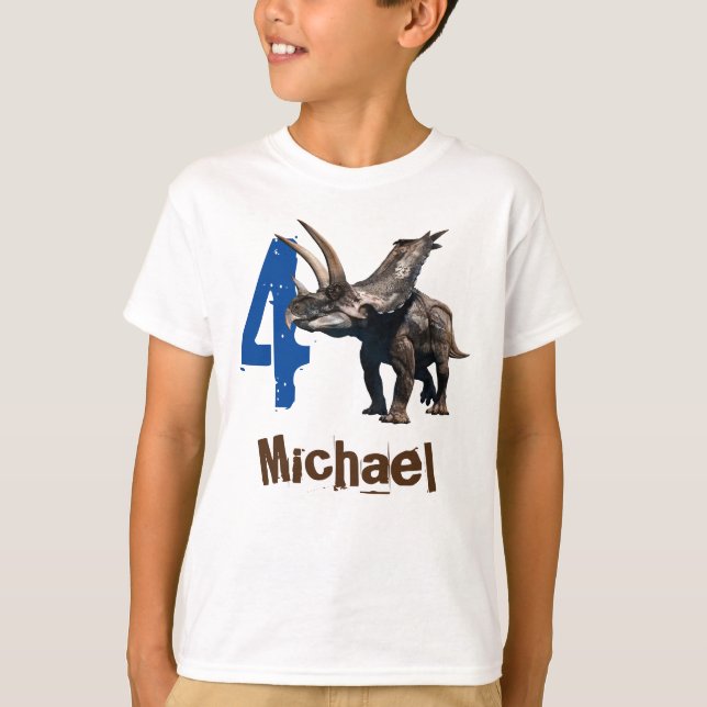 Camiseta Nombre personalizado Edad Dinosaurio Era Jurásica  (Anverso)