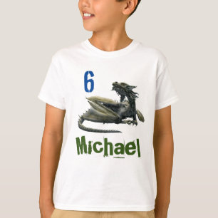 Camiseta Nombre personalizado Edad Dragón