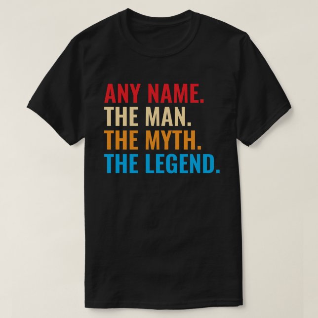 Camiseta Nombre Personalizado El Hombre El Mito El Retro De (Diseño del anverso)