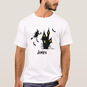 Camiseta Nombre personalizado Elegante Halloween Retro