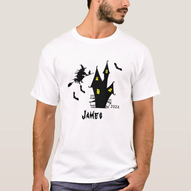 Camiseta Nombre personalizado | Elegante Halloween Retro (Anverso)