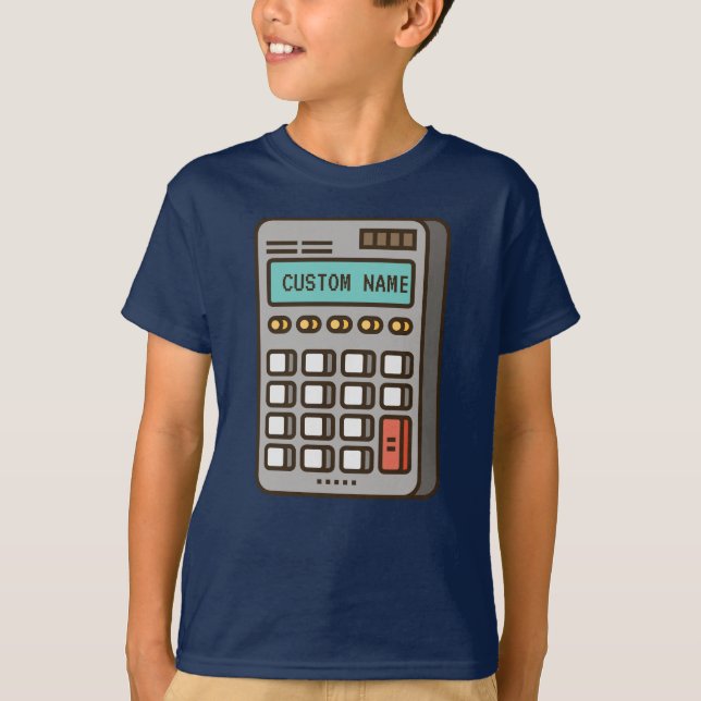Camiseta Nombre personalizado en la calculadora (Anverso)
