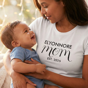 Camiseta Nombre personalizado en negro establecido para mam
