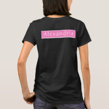 Nombre personalizado en negro y rosa