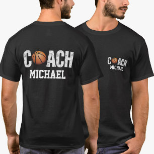 Camiseta Nombre personalizado Entrenador de básquetbol de a