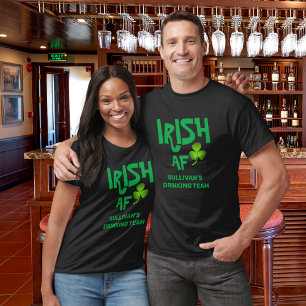 Camiseta Nombre personalizado Equipo de bebida AF irlandés 