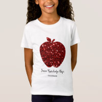 Nombre personalizado Faux Gitter Red Apple School
