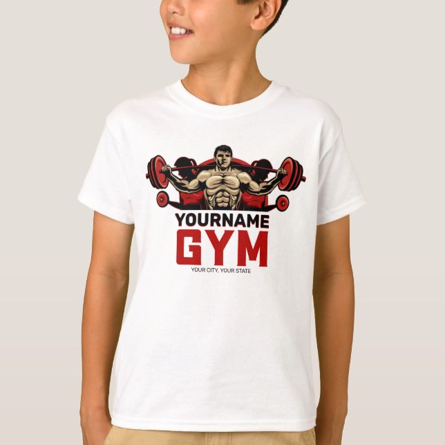 Camiseta NOMBRE Personalizado Fitness Home GYM Levantamient (Anverso)