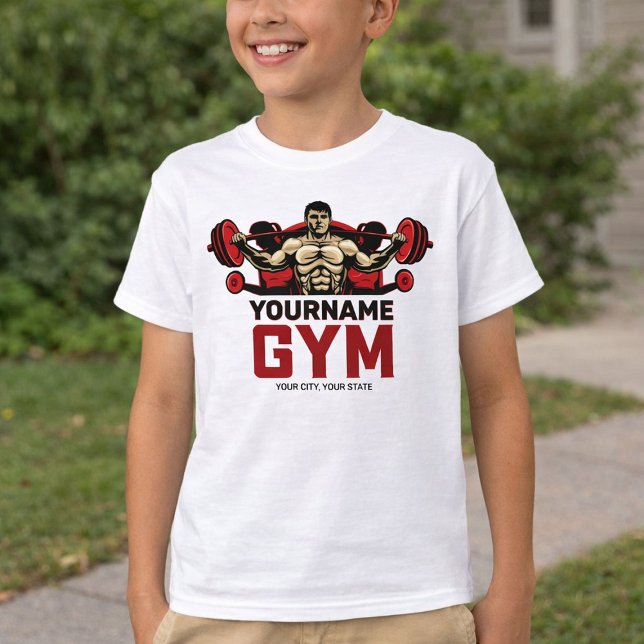 Camiseta NOMBRE Personalizado Fitness Home GYM Levantamient (Subido por el creador)