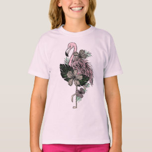 Camiseta Nombre personalizado Flamingo rosa