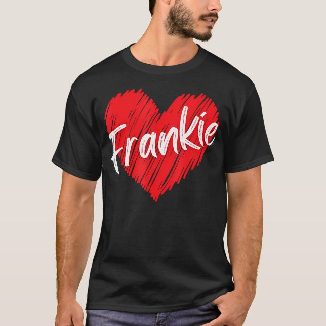 Camiseta Nombre personalizado Frankie I Love Frankie Heart  (Anverso)