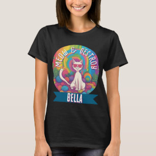 Camiseta Nombre personalizado Gato psicodélico Maúllo & Des