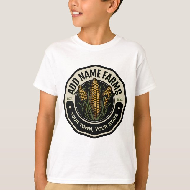 Camiseta NOMBRE personalizado Granjero de maíz dulce (Anverso)