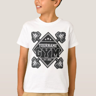 Camiseta NOMBRE personalizado Hogar de elevación de pesas G