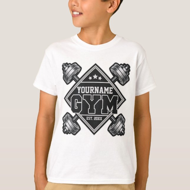 Camiseta NOMBRE personalizado Hogar de elevación de pesas G (Anverso)