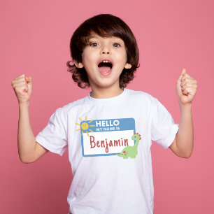 Camiseta Nombre personalizado Hola mi nombre Primer día de