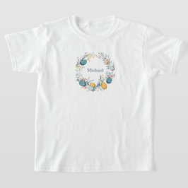 Camiseta Nombre Personalizado Huevo Floral Huevos Wreath Ea