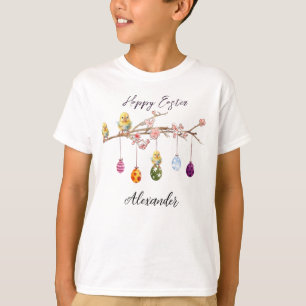 Camiseta Nombre personalizado Huevos de Pascua Bebés Chicas