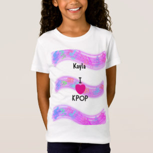 Camiseta Nombre personalizado I Love K-pop