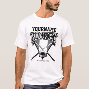 Camiseta NOMBRE personalizado Jugador de hockey Equipo de p