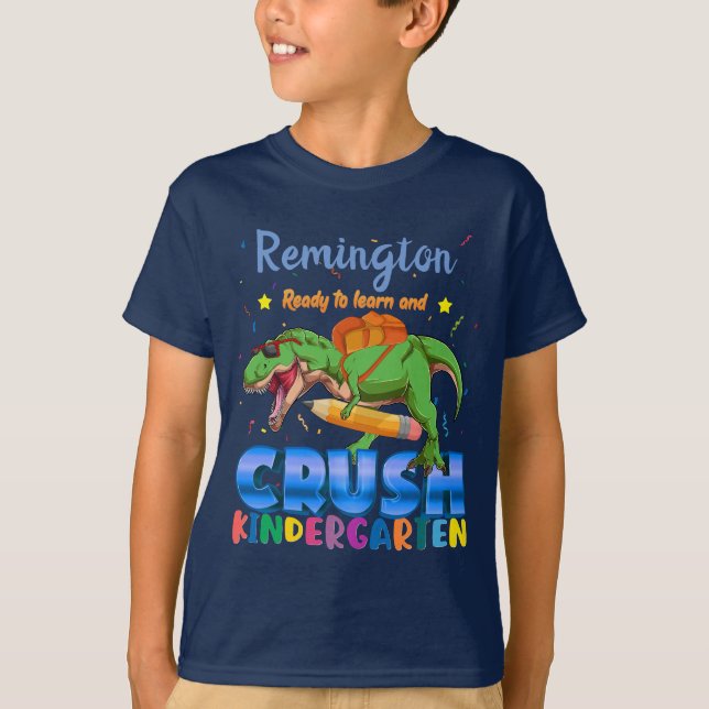 Camiseta Nombre personalizado listo para machacar dinosauri (Anverso)